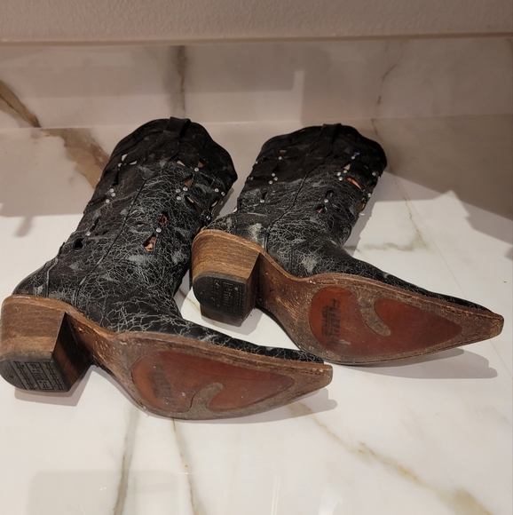 Corral Cross Cut Out Leather Western Boots 2123 Size 7.5 - Picture 5 of 10